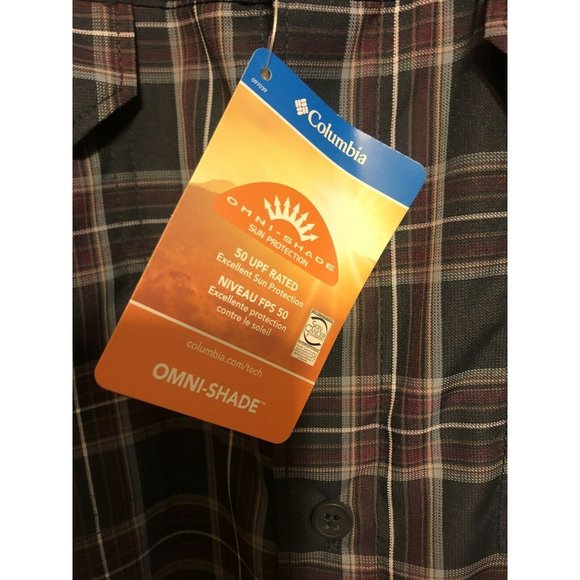 New Men’s 3XL Columbia Omni Shade Plaid Shirt 50 UPF Rated Vented Roll Up Sleeve - Picture 2 of 7